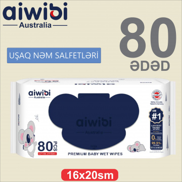 Uşaq nəm salfetləri Aiwibi Premium 80 əd