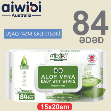 Uşaqlar üçün nəm salfetlər Aiwibi Water Wipes Aloe Vera 84 əd