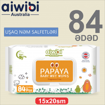 Uşaq nəm salfetləri Aiwibi Papaya 84 əd