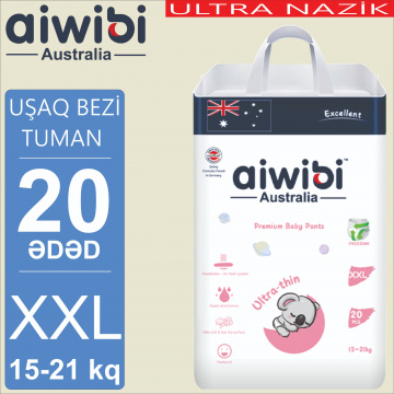 Uşaq tuman-bezləri AIWIBI Premium. XXL (15-21kq). 20 ədəd. Детские подгузники-трусики AIWIBI Premium. XXL (15-21кг). 20 штук. 